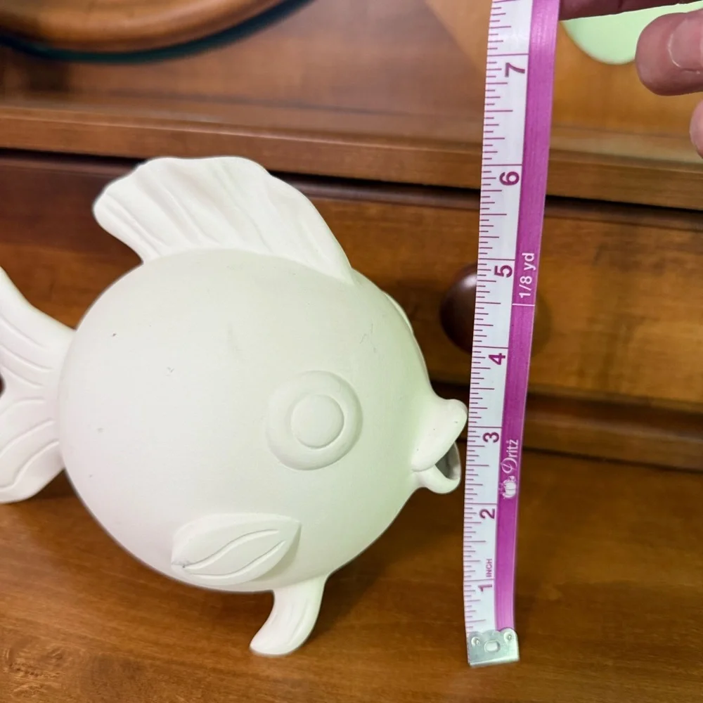 Ceramic Fish bisque unpainted crafts nautical large‎ 8 inches